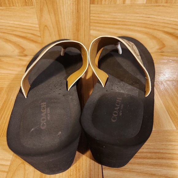 Coach Janice Signature Platform Wedged Sandals Brown Size 9.5 - Picture 5 of 9